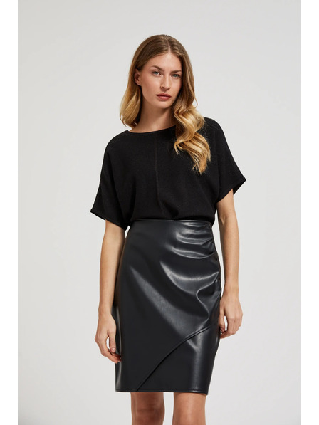 Moodo Uska suknja od ekokože crna Moodo