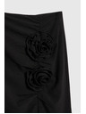 Moodo Crna suknja s dekorativnom ružom i prorezom Moodo