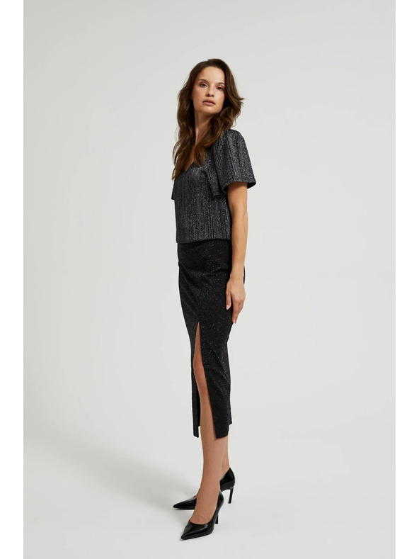 Moodo Midi suknja s prorezom crna Moodo