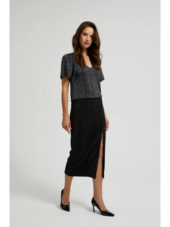 Moodo Midi suknja s prorezom crna Moodo