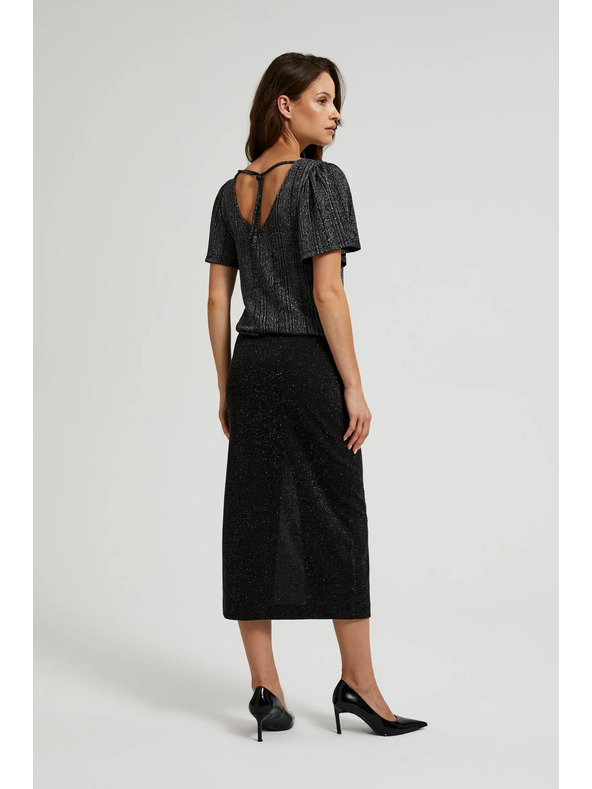 Moodo Midi suknja s prorezom crna Moodo