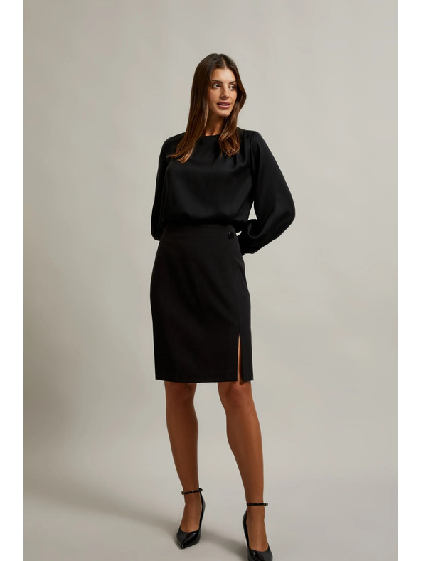 Moodo Uska suknja s dekorativnim gumbom crna Moodo