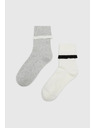 Moodo 2 para dugih čarapa siva bijela Moodo