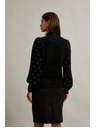 Moodo Crni džemper ukrašen perlicama Moodo