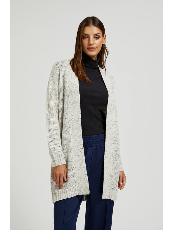 Moodo Bež kardigan dužine do pola butine Moodo