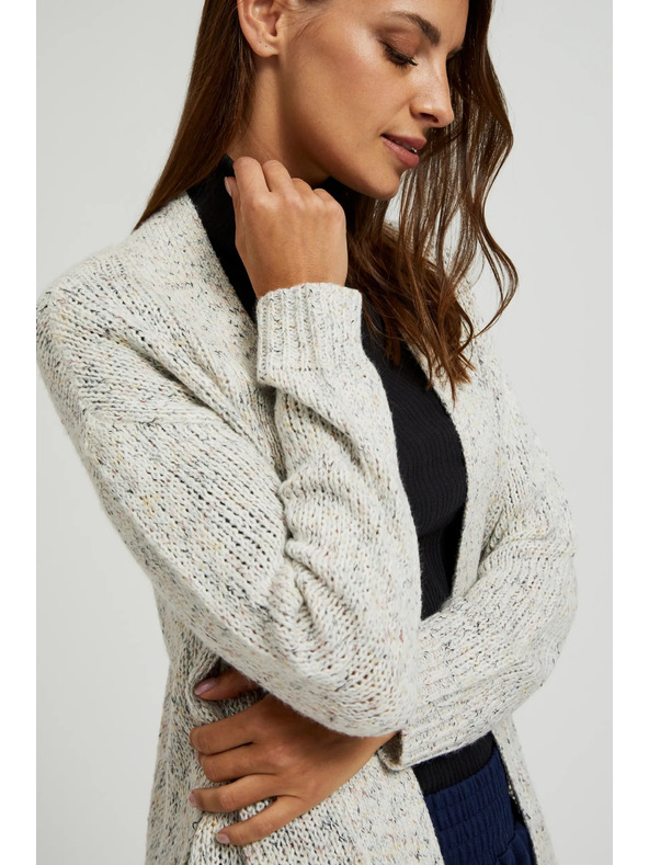 Moodo Bež kardigan dužine do pola butine Moodo