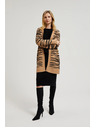Moodo Bež kardigan dugih rukava sa životinjskim uzorkom Moodo