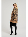 Moodo Bež kardigan dugih rukava sa životinjskim uzorkom Moodo