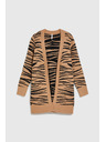 Moodo Bež kardigan dugih rukava sa životinjskim uzorkom Moodo