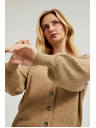 Moodo Bež kardigan s gumbima i napuhnutim rukavima Moodo