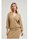 Moodo Bež kardigan s gumbima i napuhnutim rukavima Moodo