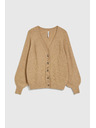 Moodo Bež kardigan s gumbima i napuhnutim rukavima Moodo