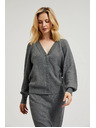 Moodo Sivi kardigan s gumbima i napuhnutim rukavima Moodo