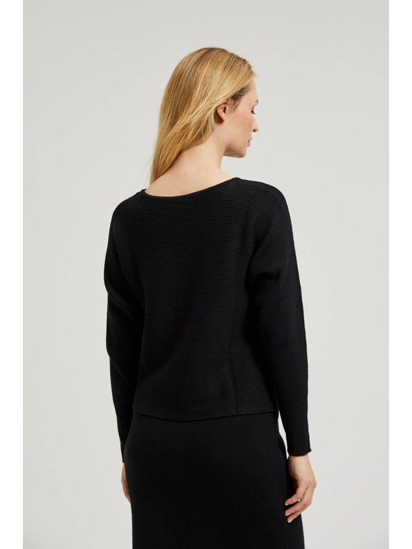 Moodo Crni džemper- šišmiš kroj Moodo