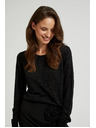 Moodo Džemper dugih rukava ukrašen metalnom niti crne boje Moodo