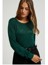 Moodo Džemper dugih rukava ukrašen metalnom niti zelene boje Moodo