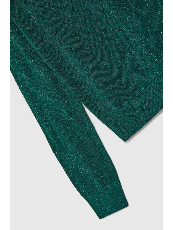 Moodo Džemper dugih rukava ukrašen metalnom niti zelene boje Moodo