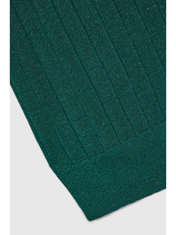 Moodo Viskozni džemper s metalnim vlaknom zelene boje Moodo