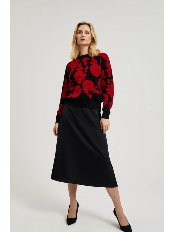 Moodo Crni džemper s printom Moodo