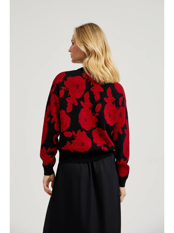 Moodo Crni džemper s printom Moodo