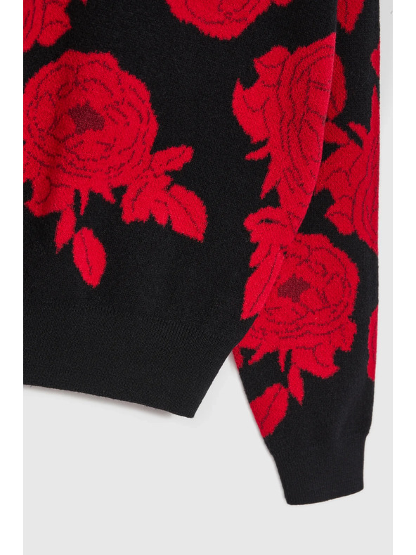 Moodo Crni džemper s printom Moodo