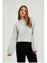 Moodo Džemper ukrašen perlicama sive boje Moodo