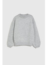 Moodo Džemper ukrašen perlicama sive boje Moodo