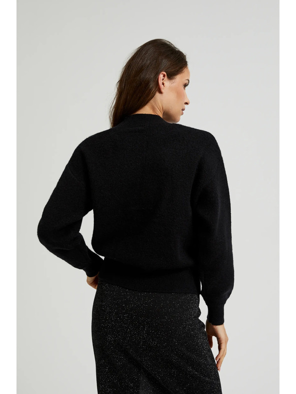 Moodo Crni kardigan ukrašen perlicama Moodo