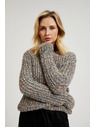 Moodo Džemper ukrašen šarenom niti sive boje Moodo