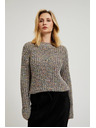 Moodo Džemper ukrašen šarenom niti sive boje Moodo