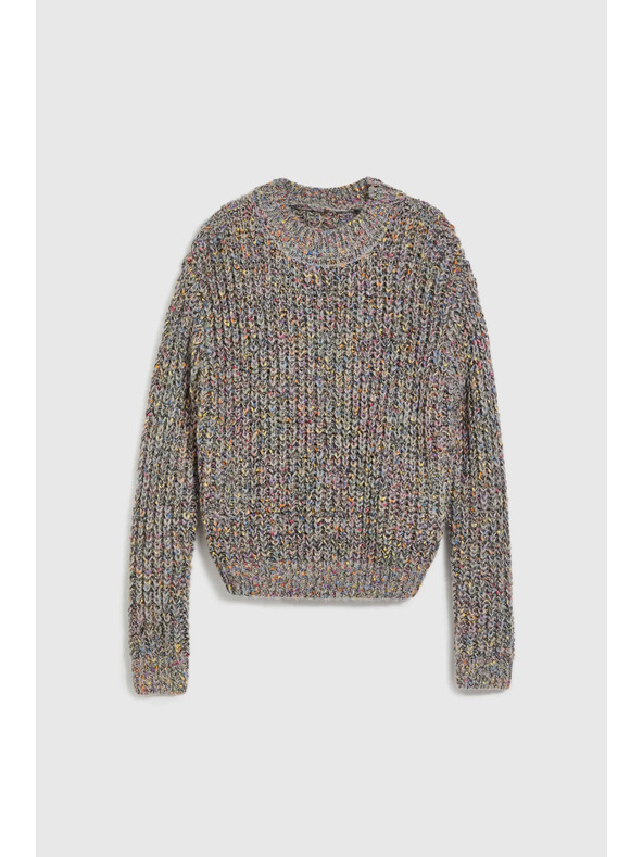 Moodo Džemper ukrašen šarenom niti sive boje Moodo