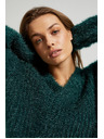 Moodo Мачкасти džemper s metalnom niti zelene boje Moodo
