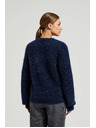 Moodo Мачкасти džemper s metalnom niti tamno plave boje Moodo