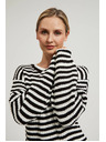 Moodo Kratki crno-bijeli prugasti džemper Moodo