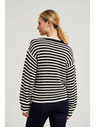 Moodo Kratki crno-bijeli prugasti džemper Moodo