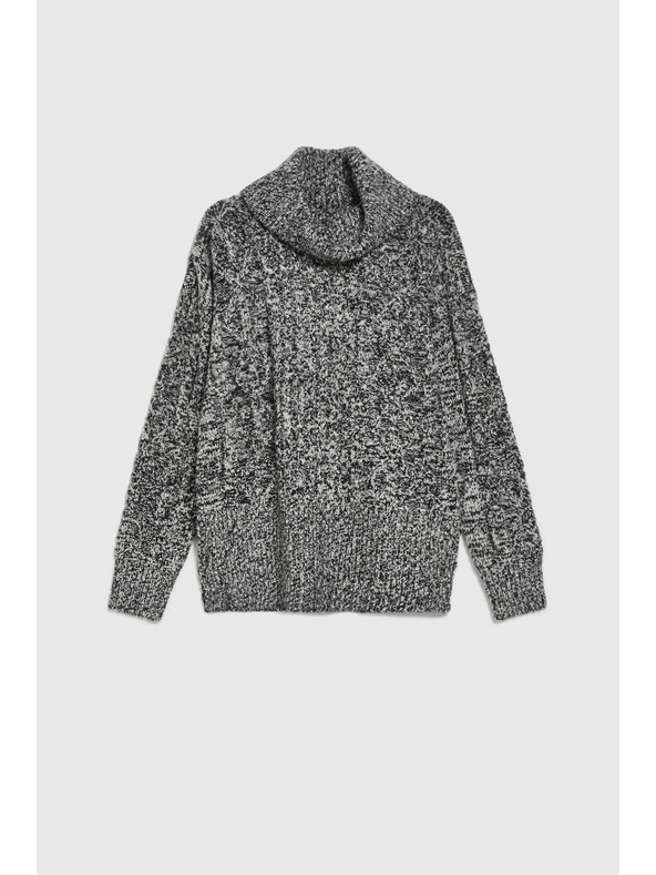 Moodo Džemper s debelim ovratnikom crne boje Moodo