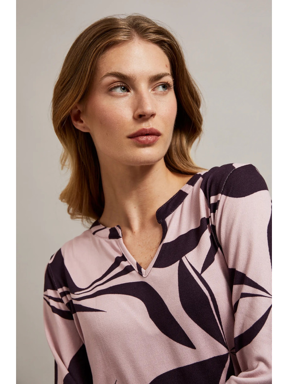 Moodo Džemper s geometrijskim uzorkom ružičaste boje Moodo