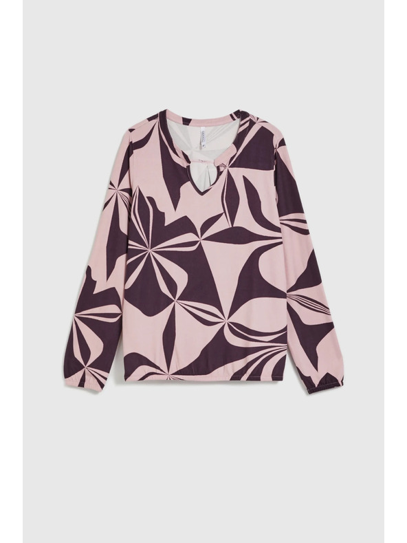 Moodo Džemper s geometrijskim uzorkom ružičaste boje Moodo