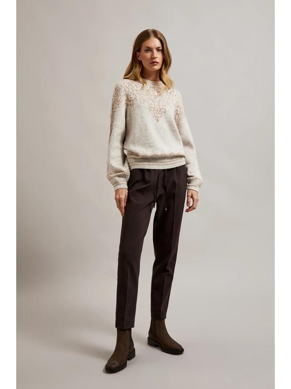 Moodo Džemper ukrašen sjajnom niti bež boja Moodo