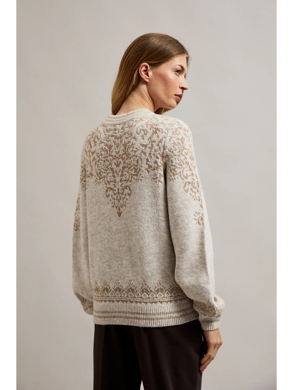 Moodo Džemper ukrašen sjajnom niti bež boja Moodo