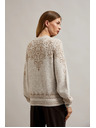 Moodo Džemper ukrašen sjajnom niti bež boja Moodo
