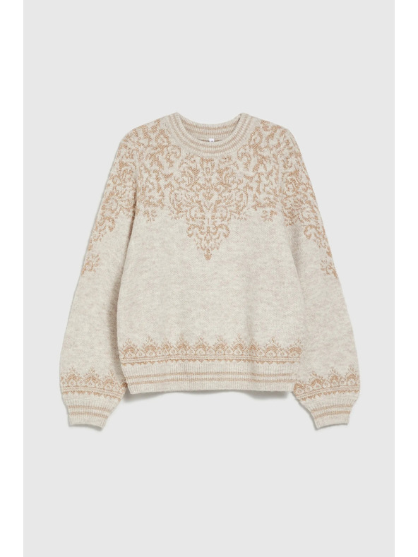 Moodo Džemper ukrašen sjajnom niti bež boja Moodo