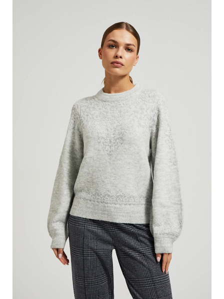 Moodo Džemper ukrašen sjajnom niti sive boje Moodo