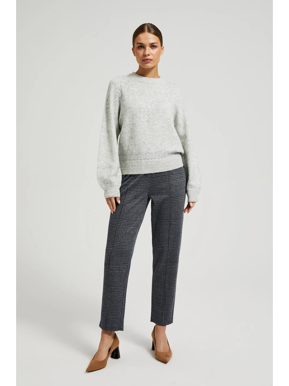 Moodo Džemper ukrašen sjajnom niti sive boje Moodo