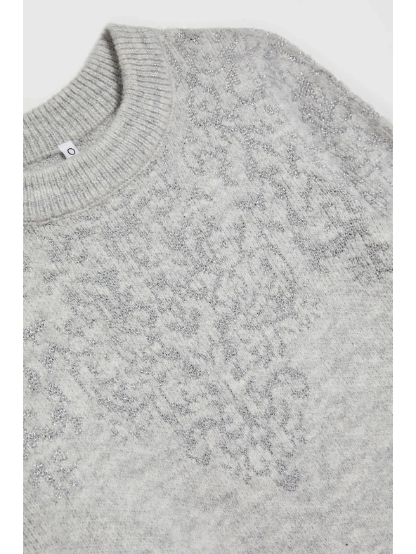 Moodo Džemper ukrašen sjajnom niti sive boje Moodo