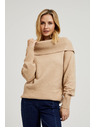 Moodo Bež džemper s preklopljenim izrezom Moodo