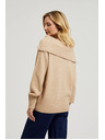 Moodo Bež džemper s preklopljenim izrezom Moodo