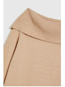 Moodo Bež džemper s preklopljenim izrezom Moodo