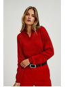 Moodo Džemper s ovratnikom i metalnom niti crvene boje Moodo