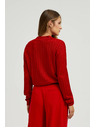 Moodo Džemper s ovratnikom i metalnom niti crvene boje Moodo